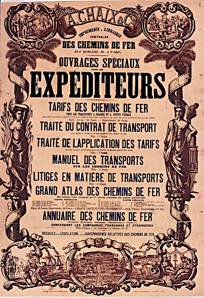 A. Chaix imprimerie et librairie centrales des chemins de fer: Ouvrages spéciaux pour les expéditeurs