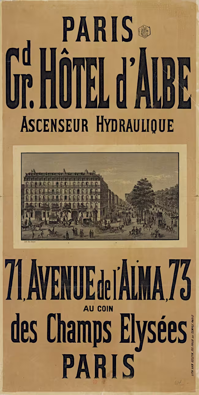Le Grand Hôtel d'Albe, ascenseur hydraulique
