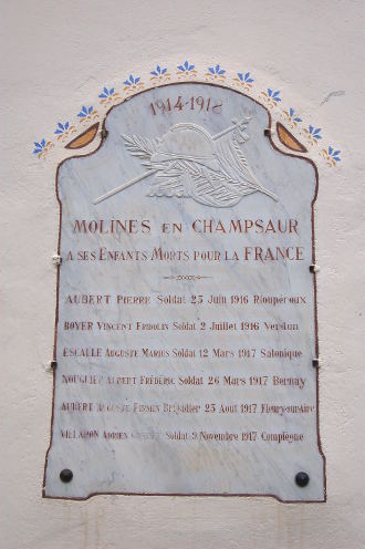 Le monument aux morts de <strong>Molines-en-Champsaur</strong>